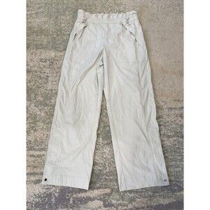Athleta Size 10 Trekkie Parachute Pants High Rise Zip Hem Relax Fit Light Green
